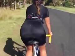 Women in spandex bike